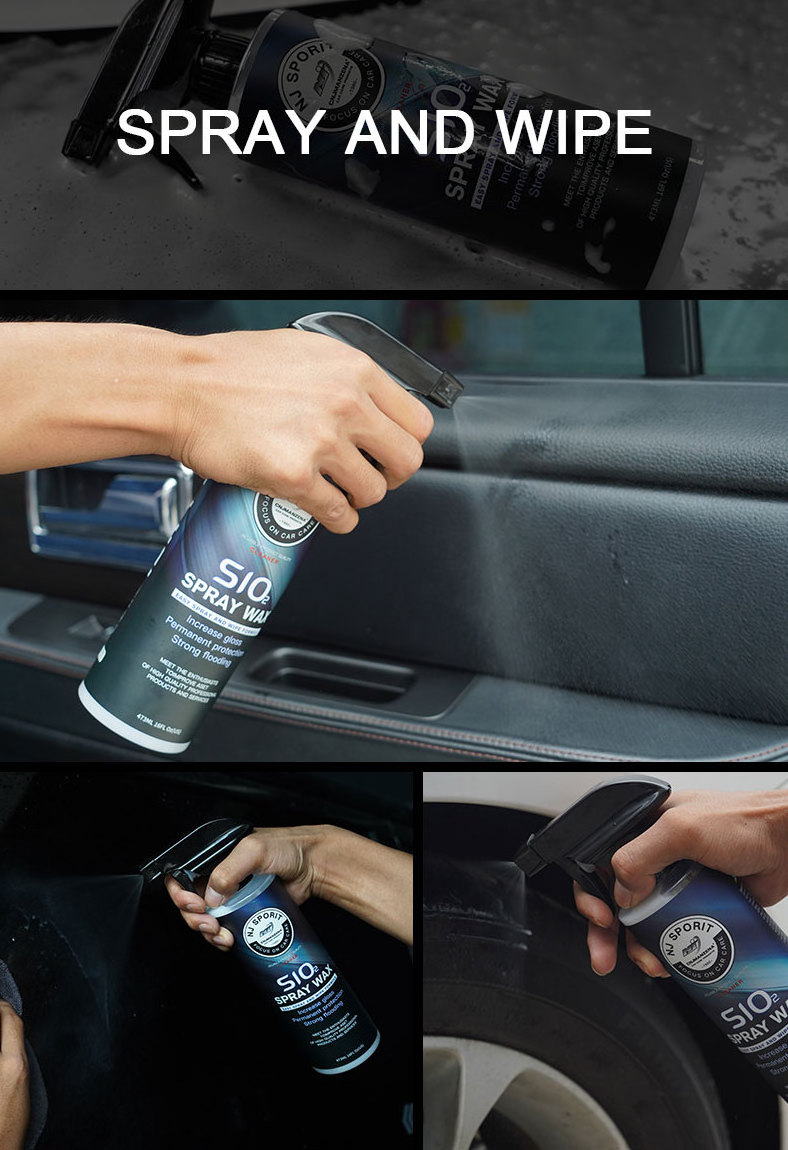 China Car Detailing Spray Wax SIO2 Increase Gloss Nano Coating Wax Easy to Use Hydrophobic Car Polish Use On Wet Or Dry Surfaces