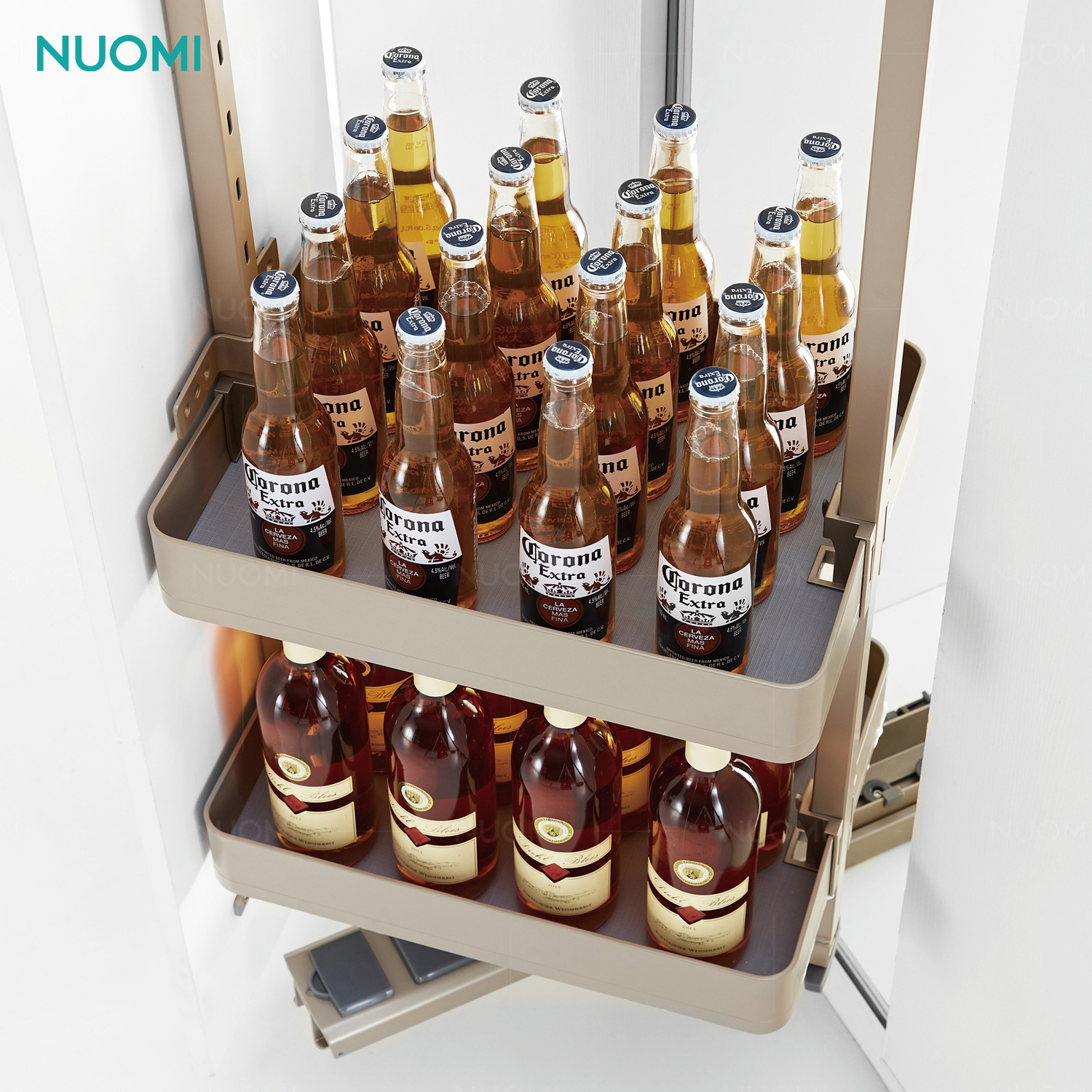 NUOMI Kitchen Pull Out Pantry Unit Basket Revolving Kitchen Cabinet Storage Organizer Larder Pull Out Tall Unit Pantry Organizer