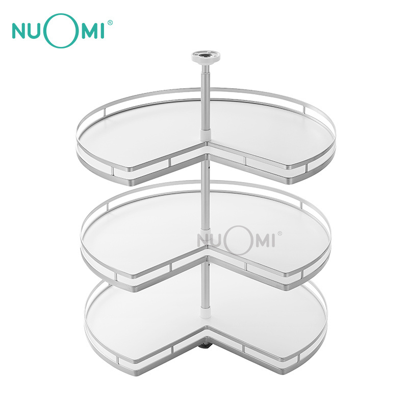 Nuomi Martha Series Closet Organizer Three-Layer Of Rotating Clothes Storage Basket For Corner Wardrobe Cabinet