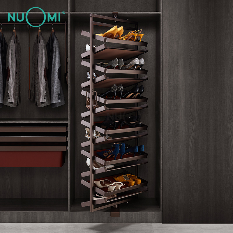 NUOMI Hera Series High Quality Wooden Bedroom Furniture 360 Degree Vertical Rotating Shoe Rack