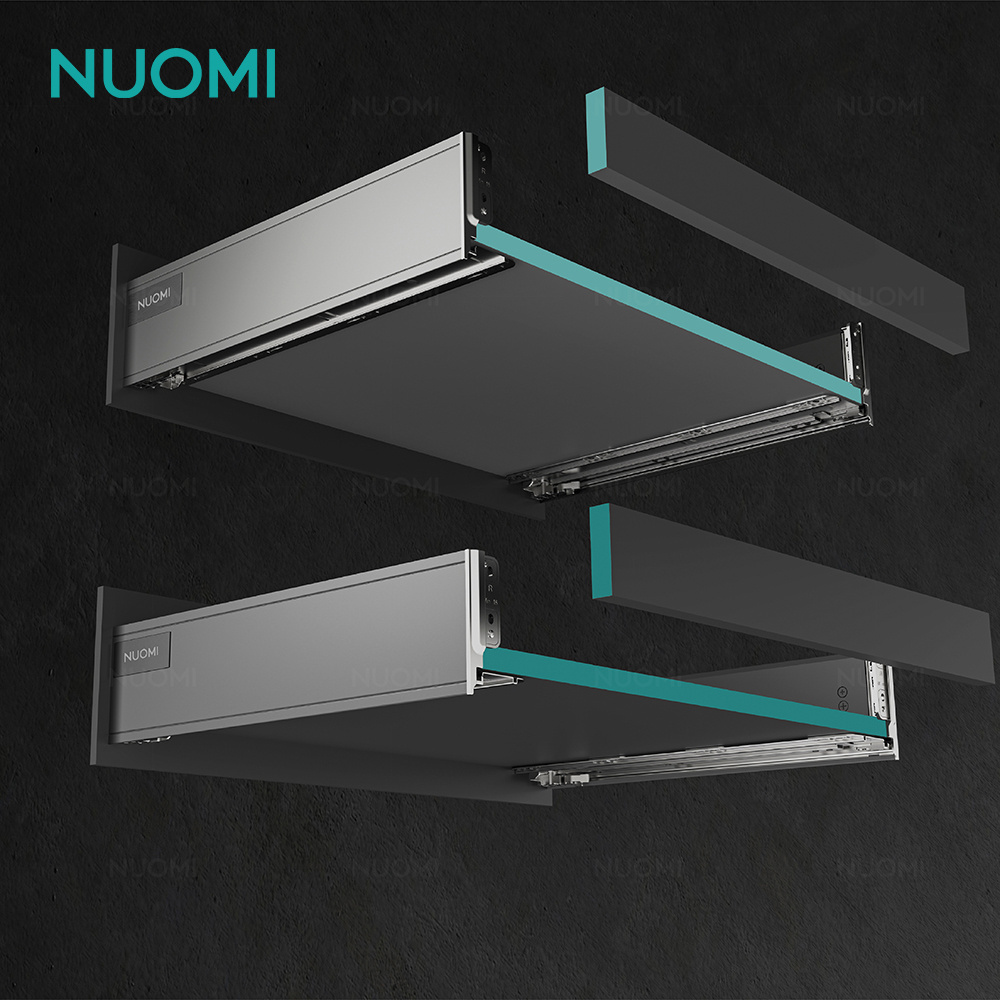 NUOMI Furniture Hardware JANE Series Slim Tandem Cabinet Drawer Box Runner Rail Soft Closing Undermount Drawer Slide for Kitchen