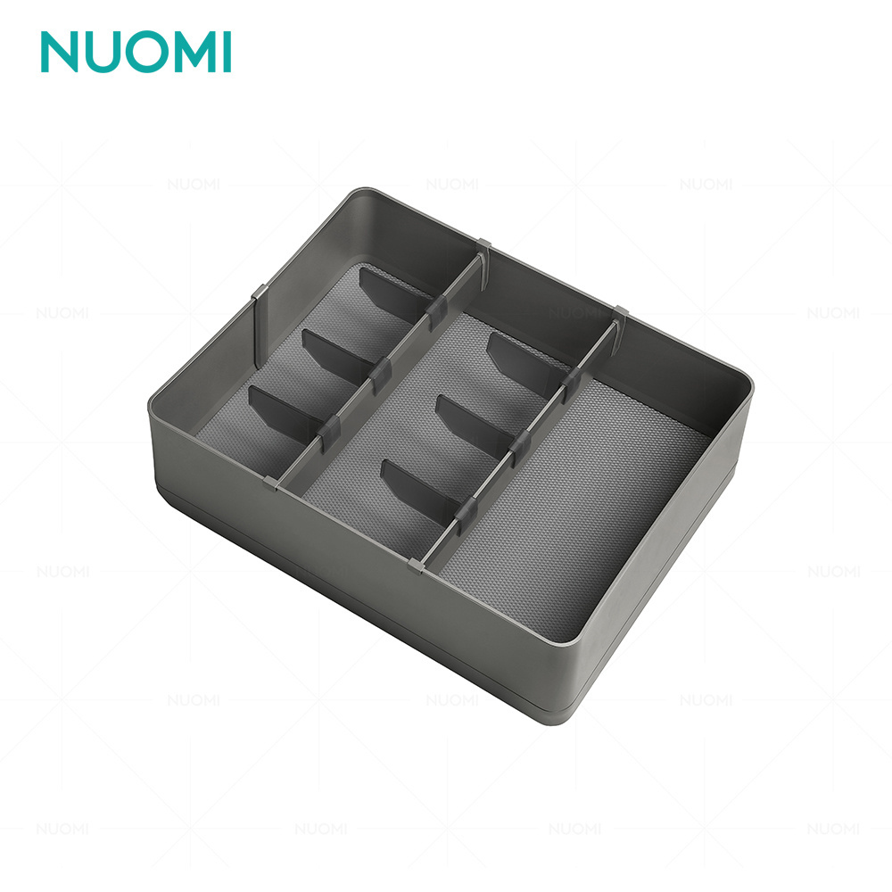 NUOMI Modern Kitchen Storage Basket Pull Out Pantry Unit Soft Close Cabinet Organizer Four Sides Inner Metal Drawer Basket