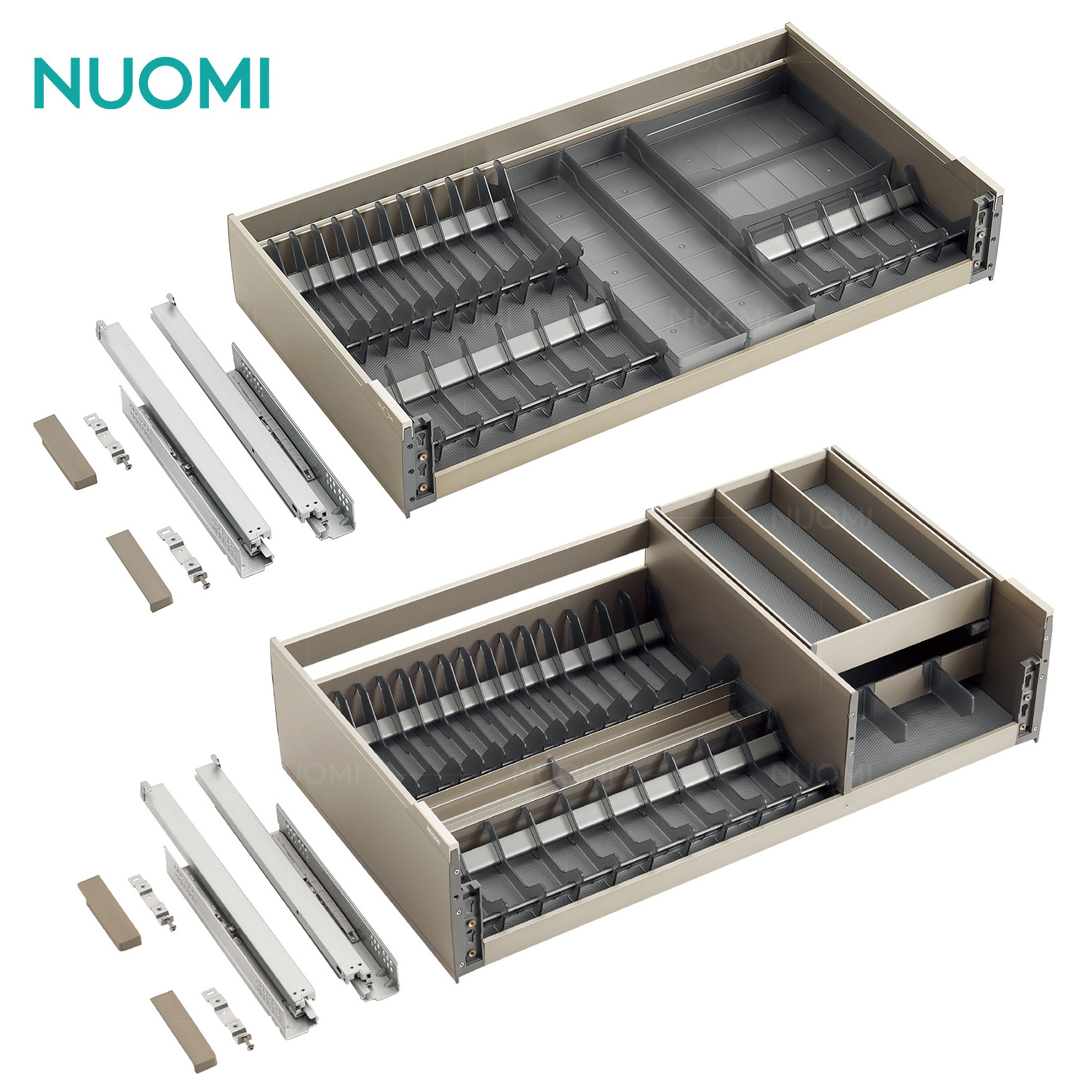 NUOMI Modern Kitchen Drawer Sliding Basket Cabinet Organizer Storage Metal Multifunctional Kitchen Pull Out Basket Drawer