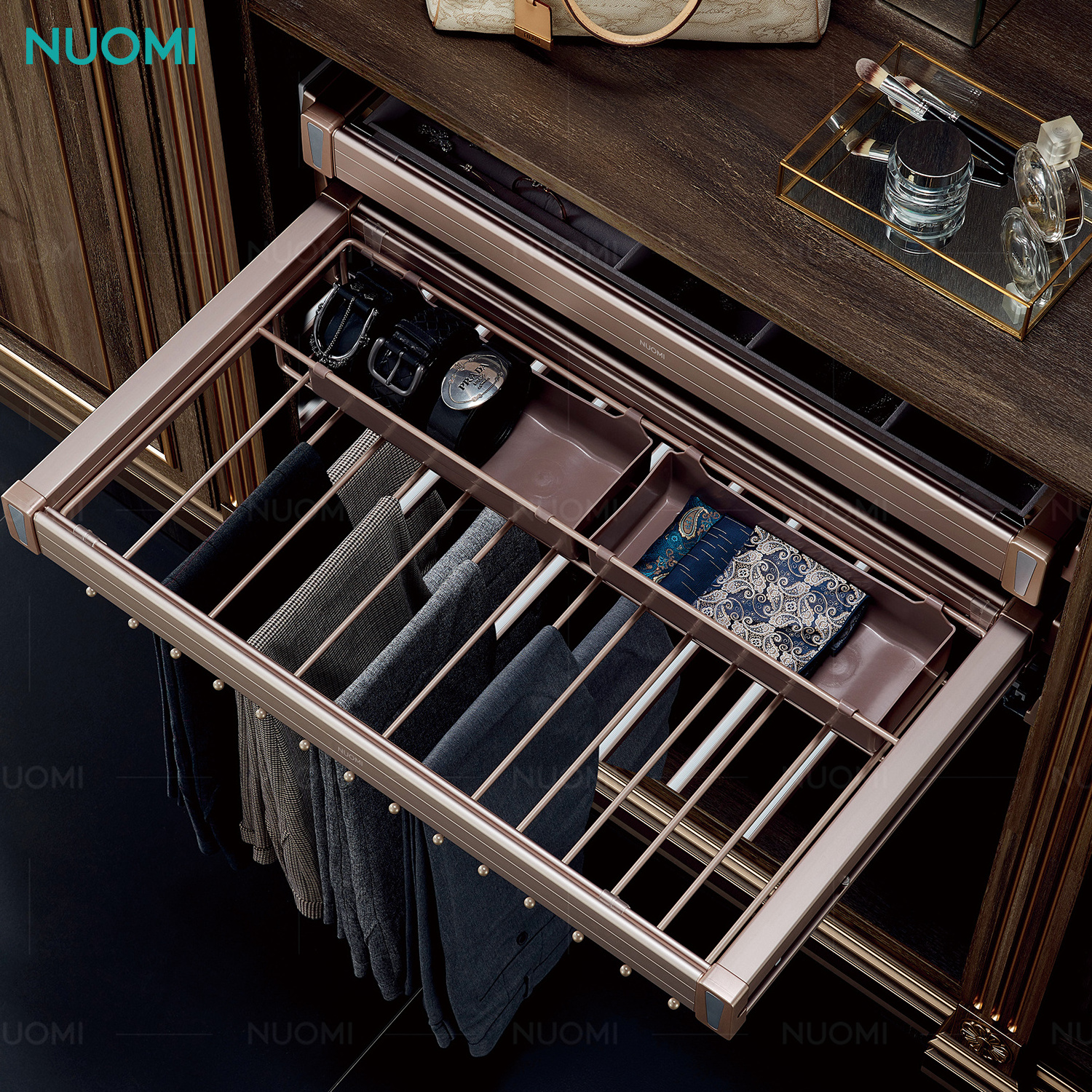 Nuomi Two Series Elegant Design Pants Rack Hanger Wardrobe Closet Organizer