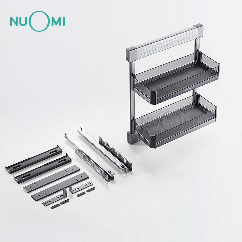 NUOMI Purple Crystal Series Organizer Stainless Steel Pull Out Basket Kitchen Cabinet