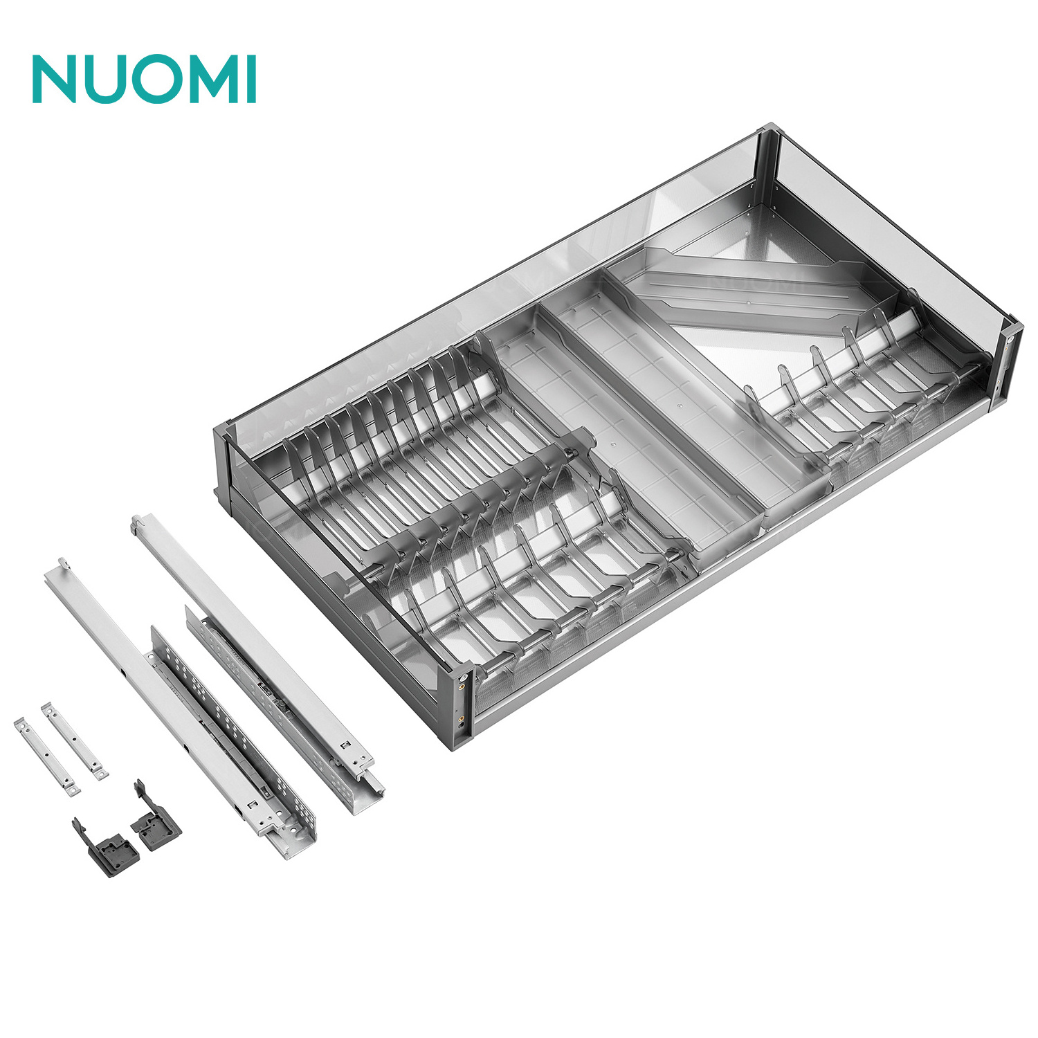 NUOMI Modern Kitchen Drawer Sliding Basket Cabinet Organizer Storage Metal Multifunctional Kitchen Pull Out Basket Drawer