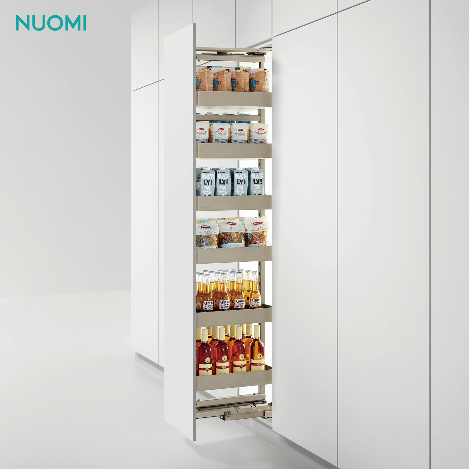 NUOMI Kitchen Pull Out Pantry Unit Basket Revolving Kitchen Cabinet Storage Organizer Larder Pull Out Tall Unit Pantry Organizer