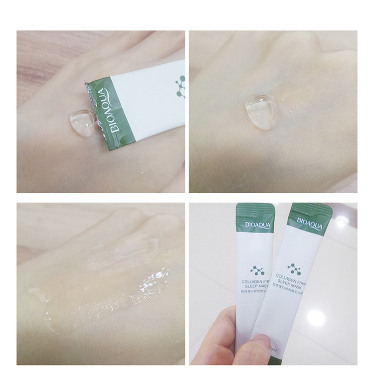 OEM BIOAQUA skin care organic centella whitening collagen good night gel face mascarillasl sheet sleep jelly facial mask