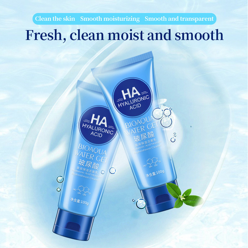 BIOAQUA hyaluronic acid moisture replenishment gentle beauty whitening facial cleanser