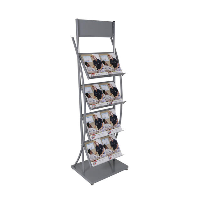 wholesale a4 brochure stand holder floor display stand rack metal tall catalog brochure magazine display stand