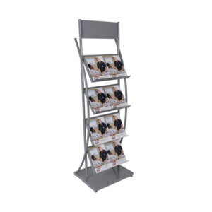 wholesale a4 brochure stand holder floor display stand rack metal tall catalog brochure magazine display stand