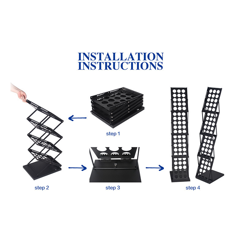 6 Layer A4 Portable brochure holder fold-up magazine rack display stand Brochure Display Holder