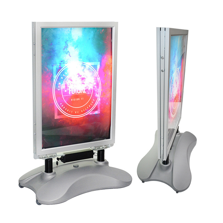 Factory Direct Sale Advertising Aluminum Customized Outdoor Led Panel Display Board Pavement Poster Sign Stand