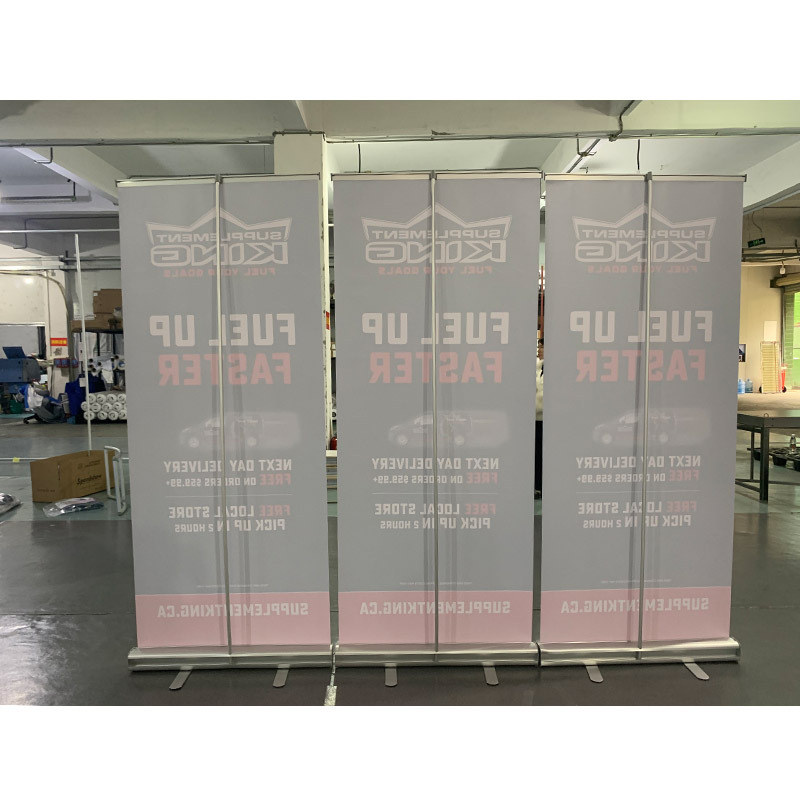 Narrow base  pull up banner stand floor standing lightweight aluminum portable roll up stand for indoor  activities promotion