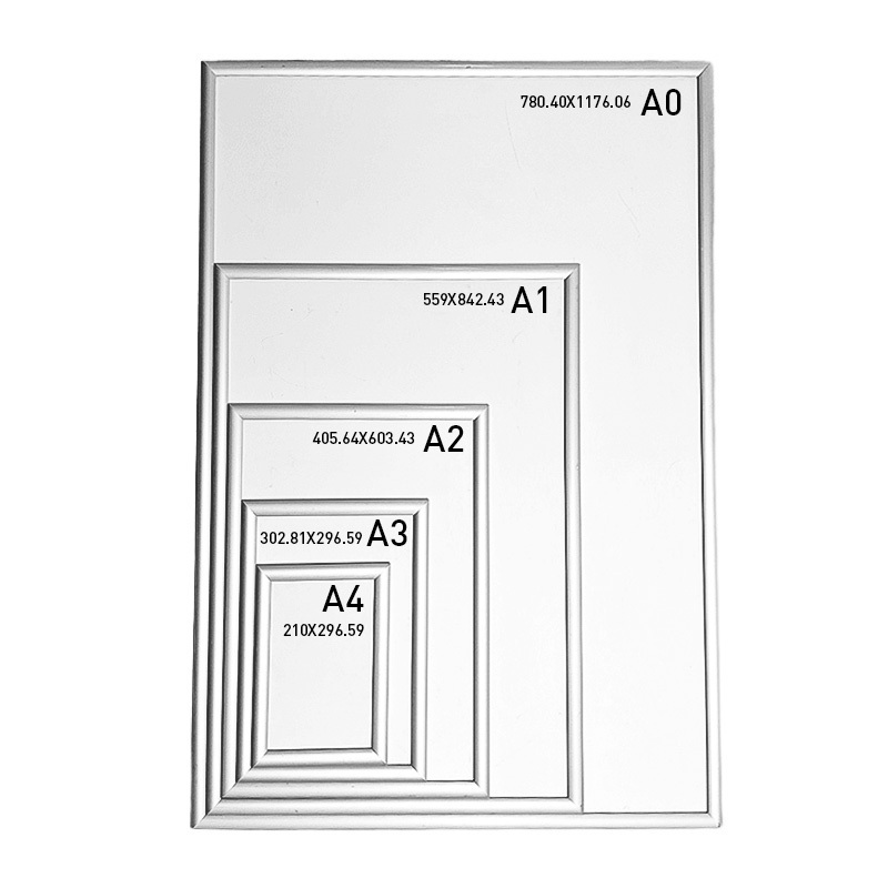 Aluminum Poster Frame A0 A1 A2 A3 A4 Snap Frame sign display Aluminum Extrusion Snap Frame