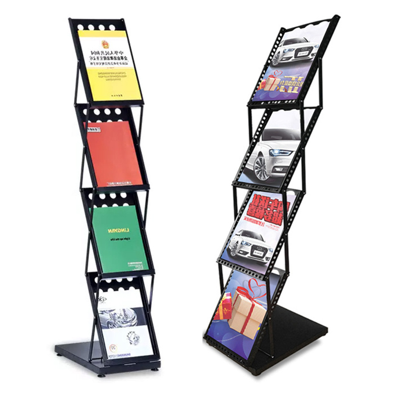 floor stand Iron A4 Acrylic brochure holder/advertising brochure holder/Pamphlet holder magazine shelf