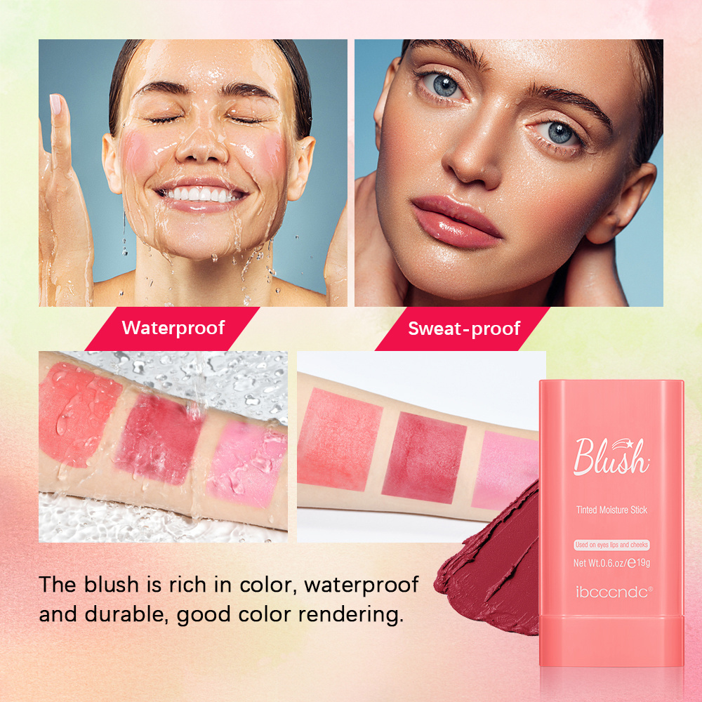 Customization Pretty Flush All-day Staying Pink Cheek Hydrating Natural and Organic Makeup Creamy Liquid Blush Blush stick