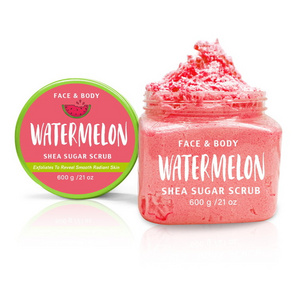 Private Label Small Scbleaching Fruit Shea Butter Collagen Sugar Balls Lip Body Face Watermelon Scrub