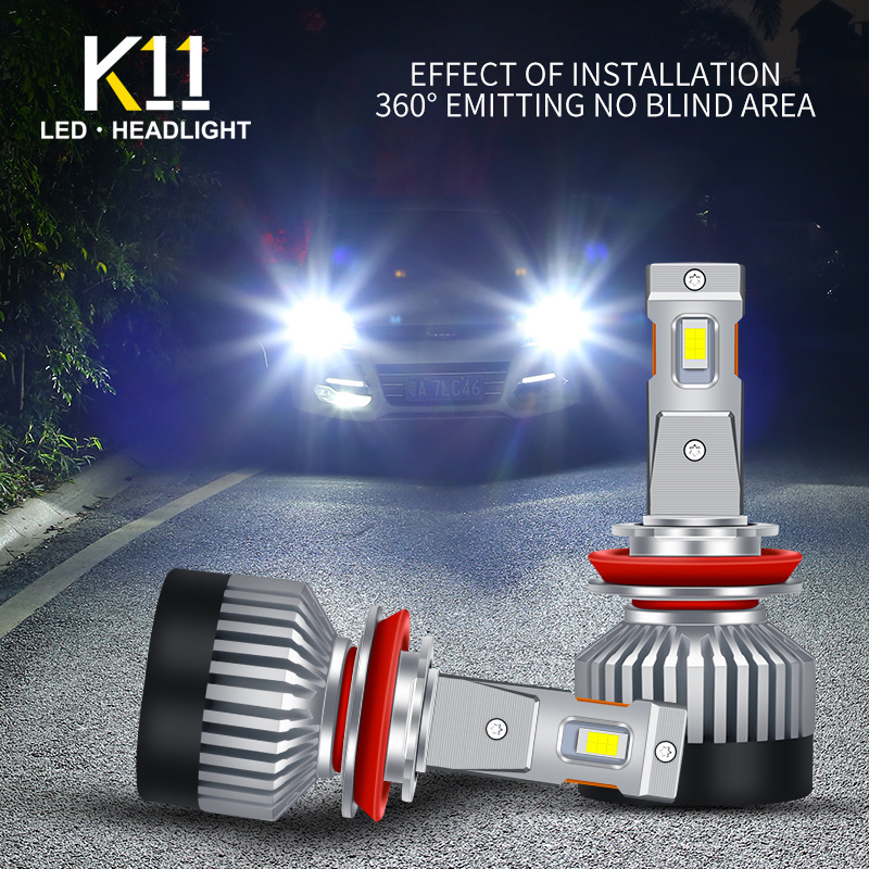 K11 15000 Lumen 60W h3 9007 H13 Auto Lighting System Car Headlamp Auto Head Light 9005 9006 H11 H7 H4 Car Led Headlights Bulb