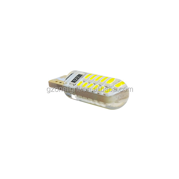 GZONELIGHT KEEN 12V 24V white silicone 24smd 3014 T10 LED reverse light T10 194 168 w5w reading dome bulbs for all cars canbus