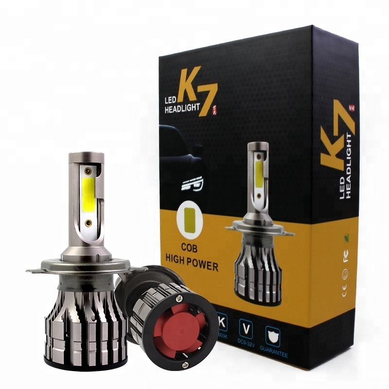 auto parts K7 Super bright led headlight bulb h4  h7 h9 h11 h13  led bulbs h7 car headlight led h1 h3