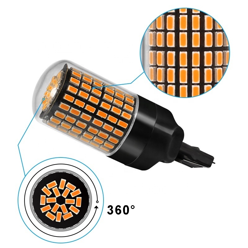 CAR LED T20 7440 BA15S Canbus No Error Super Bright 144 LED Auto Brake Lights Car Backup Reverse Lamps Turn Signals Bulb