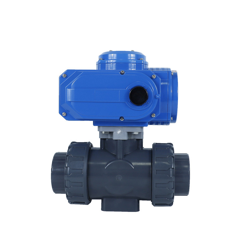 Water Plastic True PVC UPVC CPVC PPH Ball valve 2 way 3 way T Port and L port with ON OFF and regulation type Electric Actuator