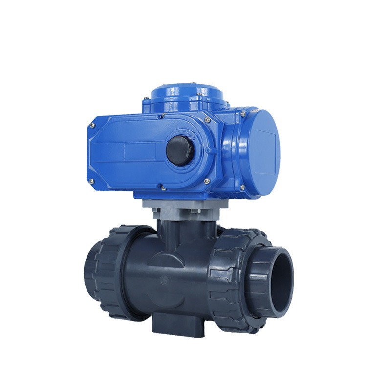 Water Plastic True PVC UPVC CPVC PPH Ball valve 2 way 3 way T Port and L port with ON OFF and regulation type Electric Actuator