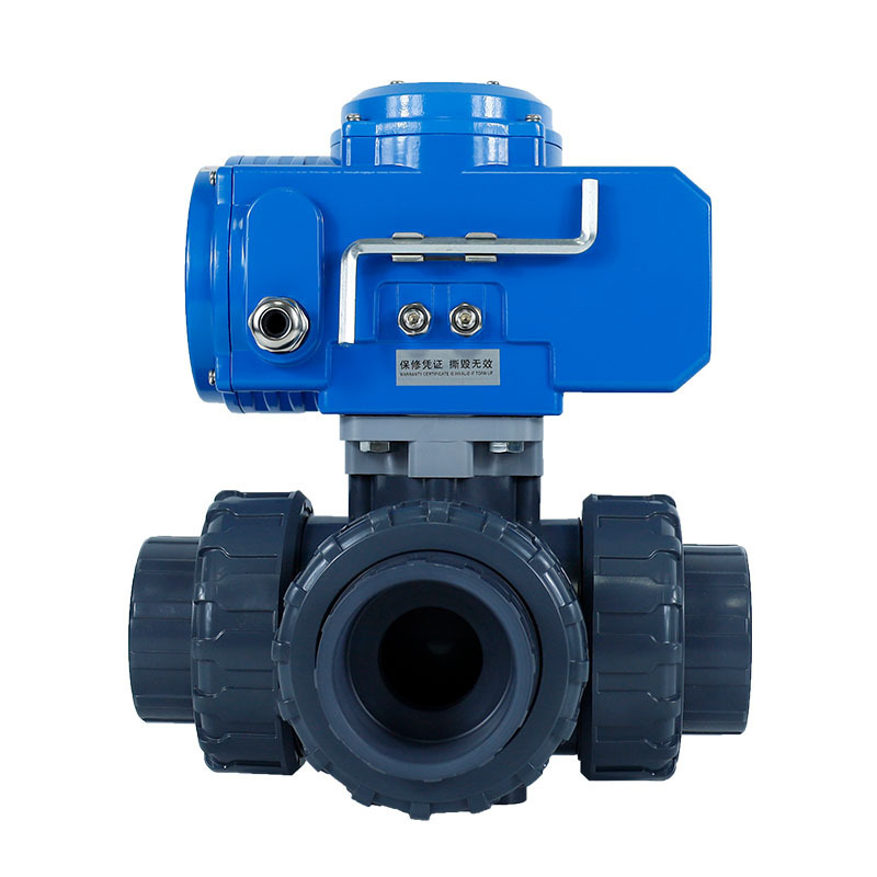 Water Plastic True PVC UPVC CPVC PPH Ball valve 2 way 3 way T Port and L port with ON OFF and regulation type Electric Actuator