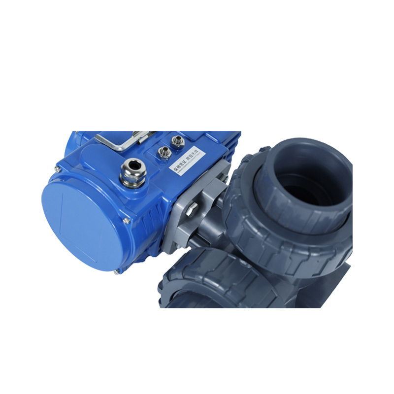 2 way 3way 50mm electric motorized actuators electric Double union UPVC solvent socket valve 220v water flow control ball valve