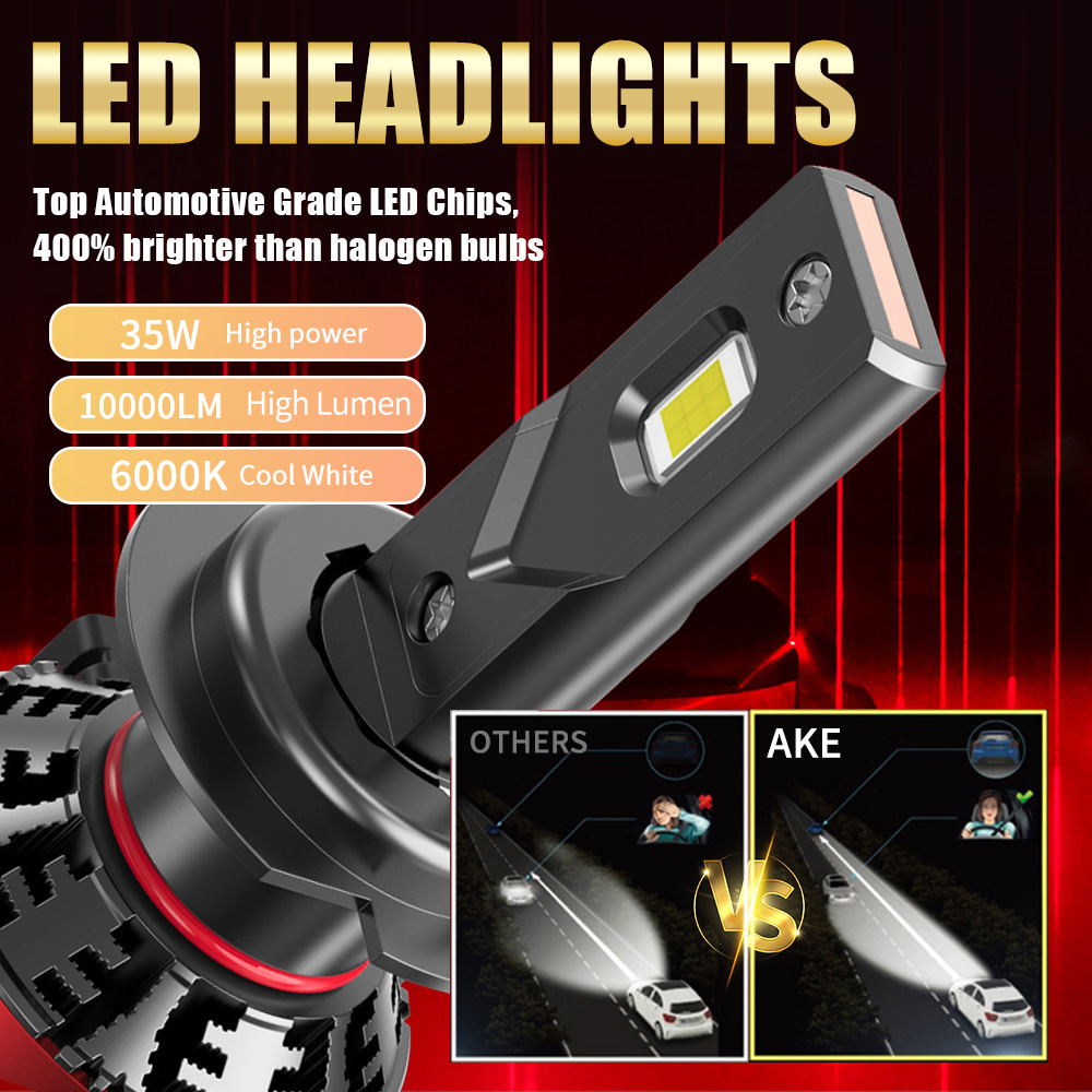 AKE 70W led h11 headlight bulb 12V H1 H4 H7 9005 car led headlight bulb High Brightness 9006 headlight bulb For Mazda 2