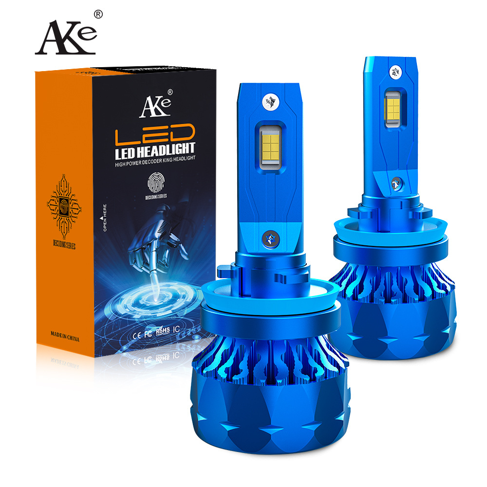 AKE T8 h11 led headlight high quality double copper tube 110w 11000lm 6000k h11 led headlight bulb MDS 3570 chips h11 led bulb