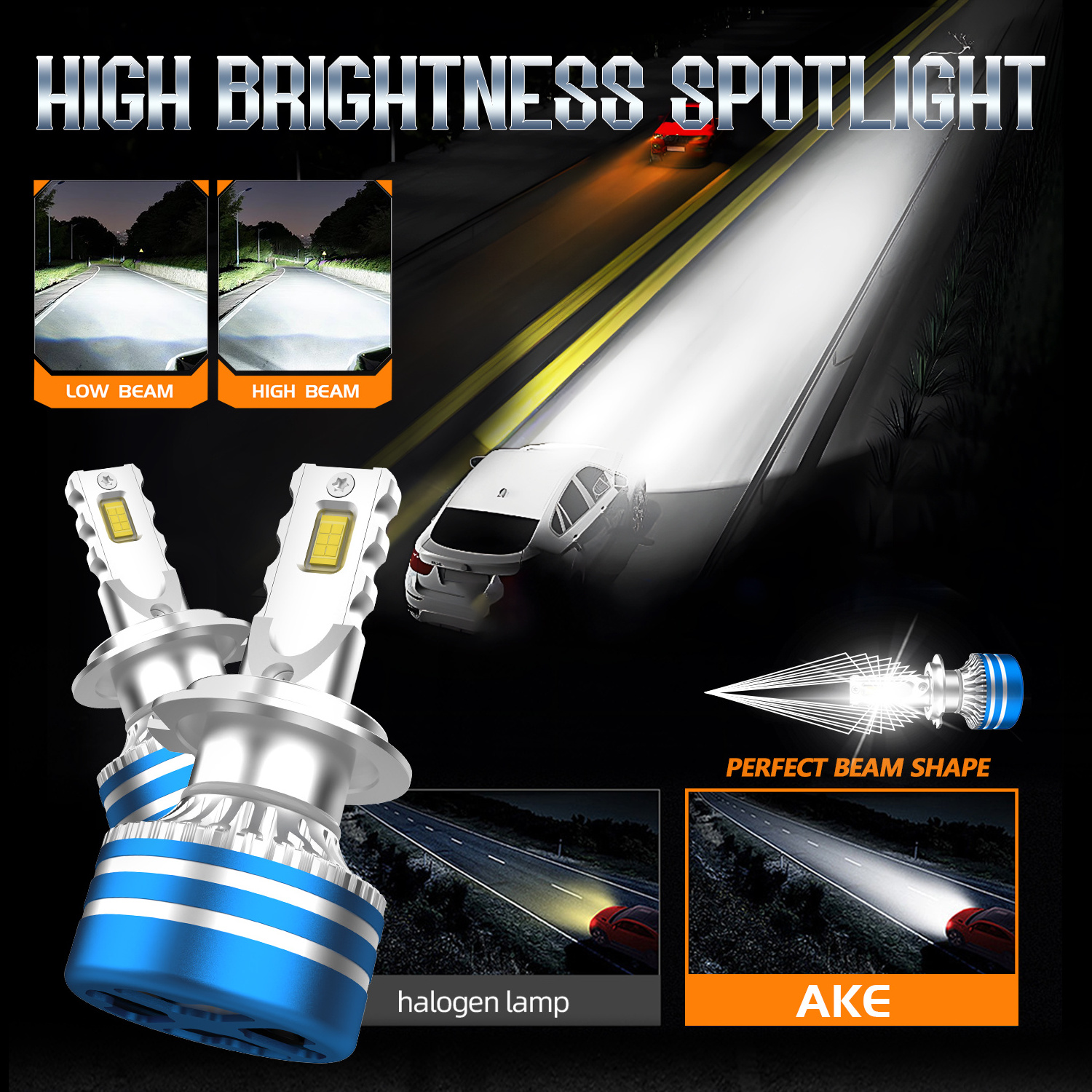 AKE D01 h11 led headlight bulbs high power 130W 13000lm 6000k led headlight h11 with canbus 9-16V 3570 chips bombillo led h11