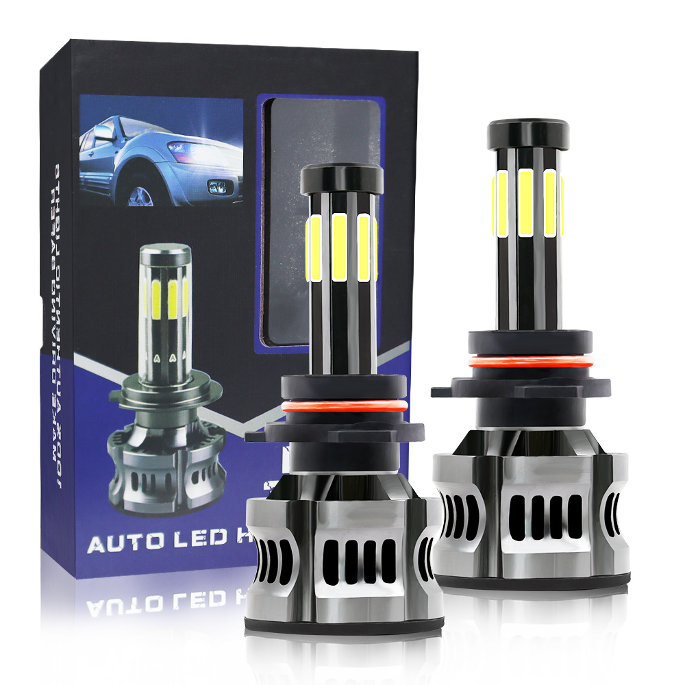 AKE High Power Hi-low Beam COB LED H4 led headlights bulb 30W 8 sides H7 led headlight 6000K luces led H11 car led headlight