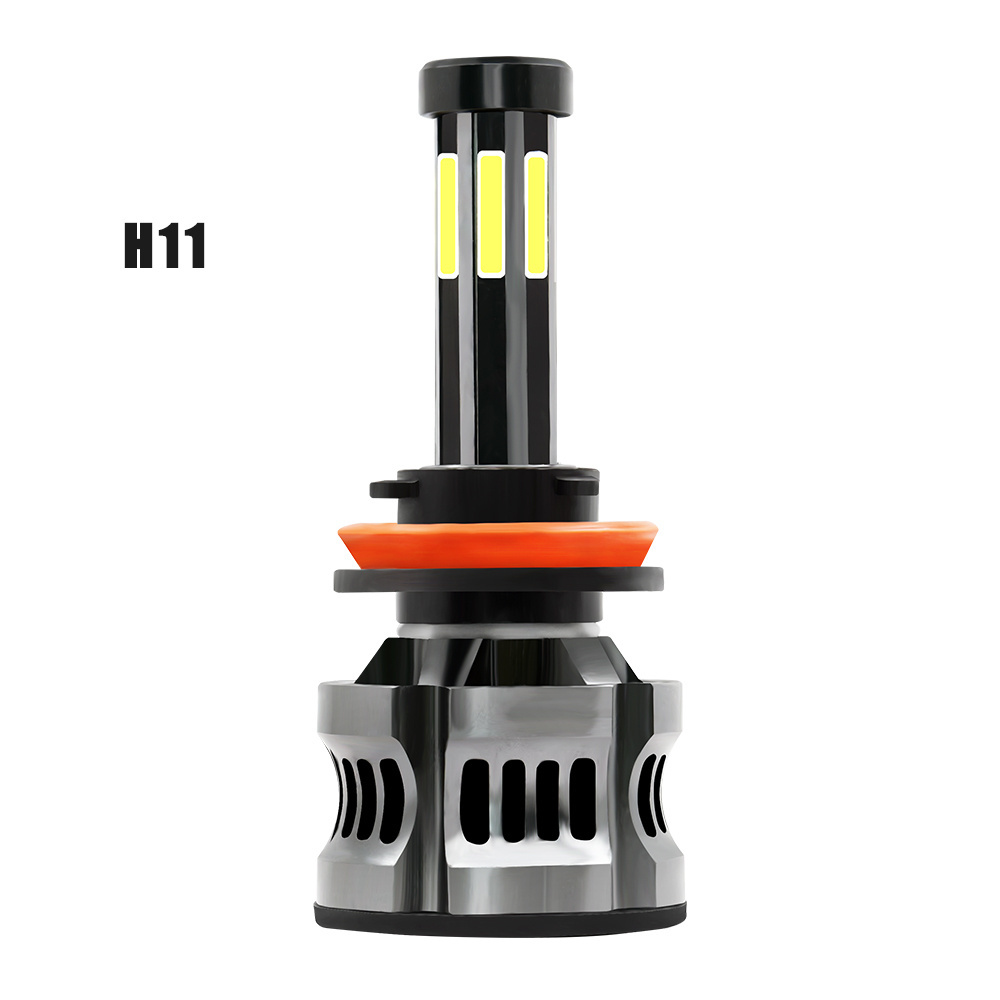 AKE High Power Hi-low Beam COB LED H4 led headlights bulb 30W 8 sides H7 led headlight 6000K luces led H11 car led headlight