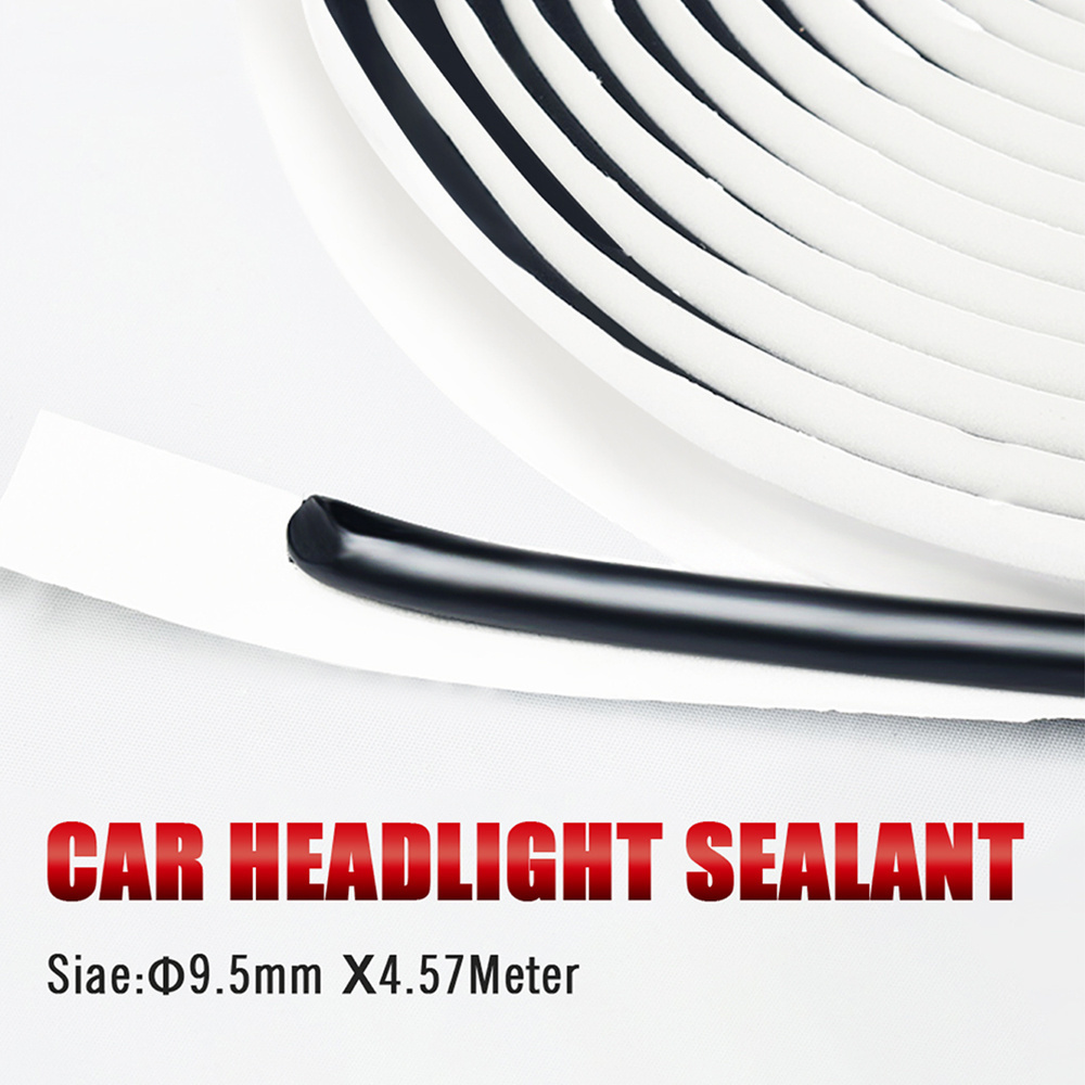 AKE Universal 9.5mmX4.57Meter car headlight snake sealant black Waterproof sealing strip For car Windshield Taillight