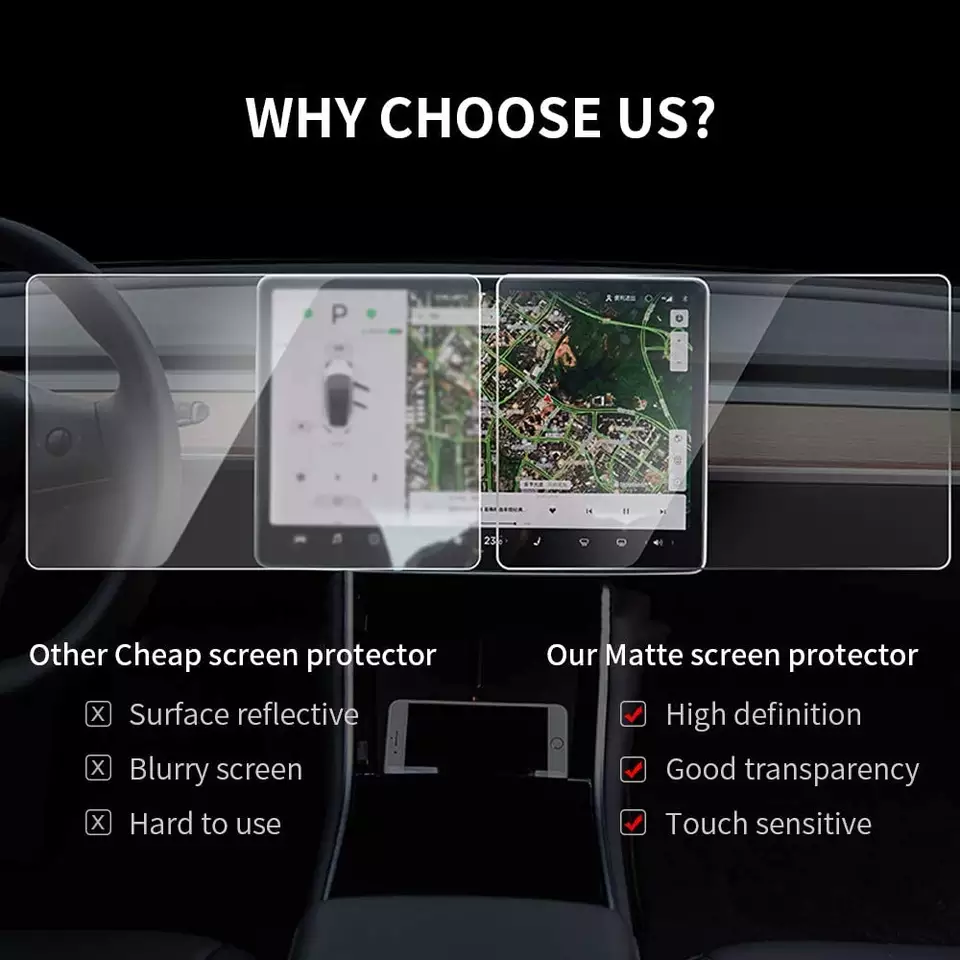 Center Control Touchscreen Car Navigation GPS Touch HD Clear Tempered Glass Screen Protector for Tesla Model 3 / Y 15