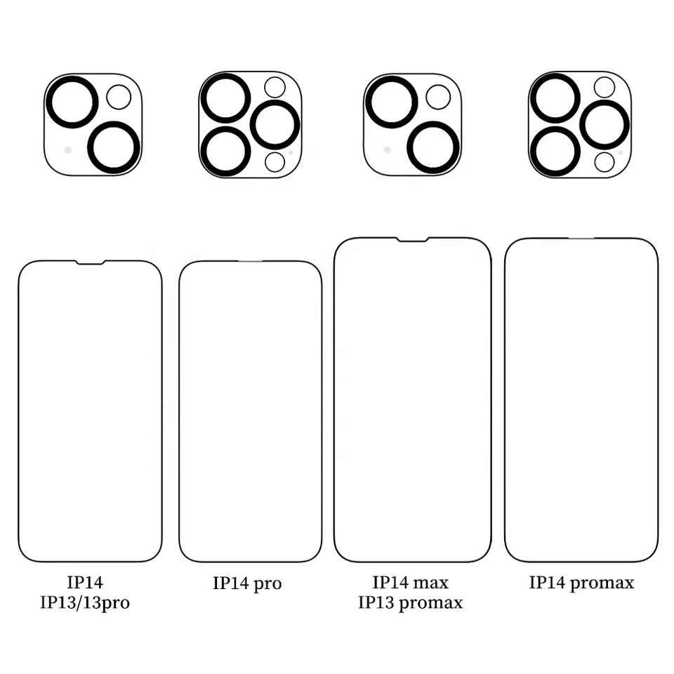 Factory 4 in 1 Magnetic Clear Case Set For iPhone 15 14 Pro Case 2 Pack Tempered Glass Screen Protector Camera Lens Protection