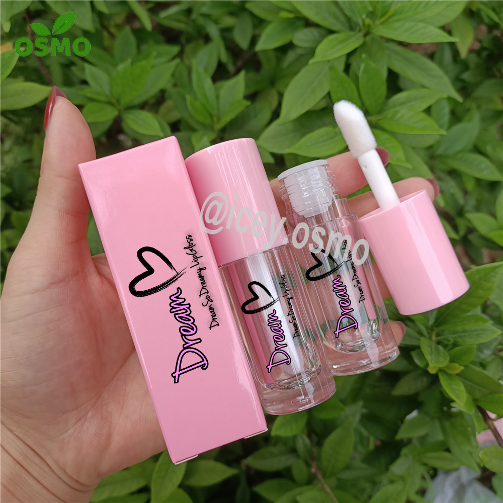 Osmo wholesale private label cute thick wand bulk big brush applicator clear empty wand custom logo lipgloss tubes with boxes