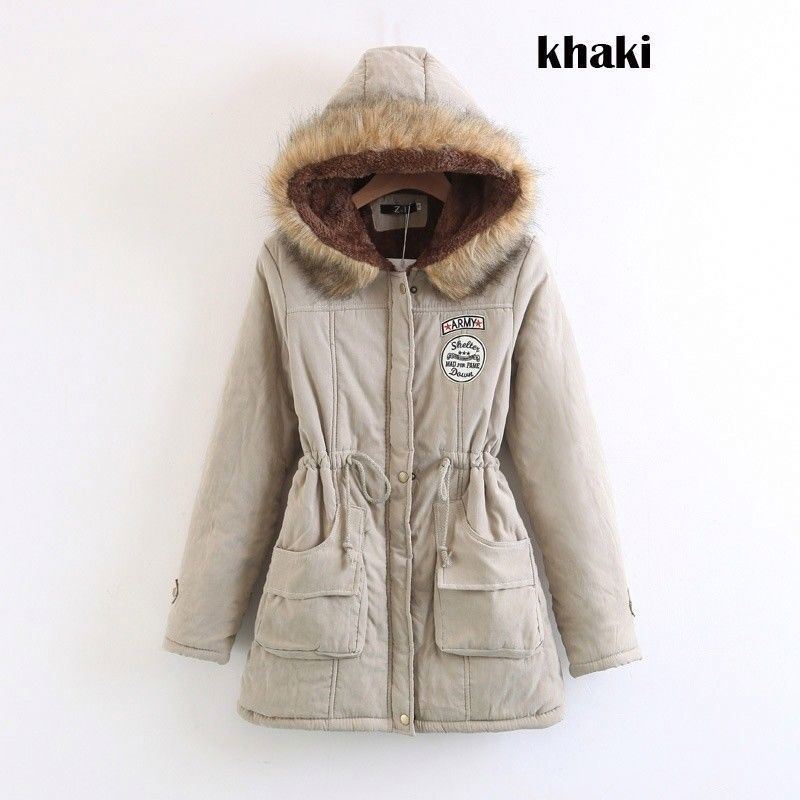 Wholesale Women Fashion S-XXXL Warm Long Coat Winter Fur Hooded Padded Jacket Women's Yellow Blazer Parka Hoodie Coat