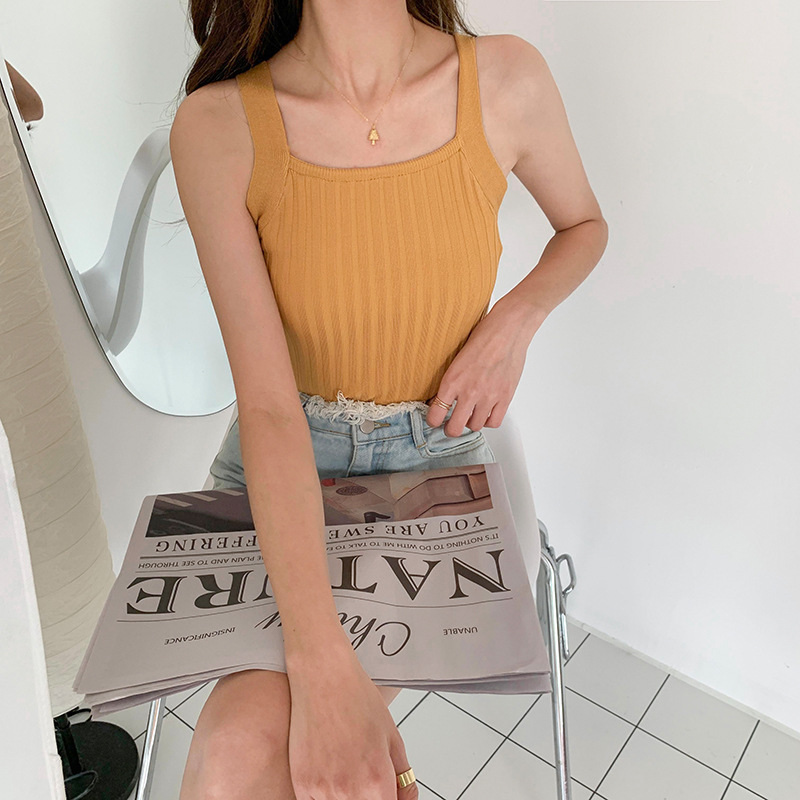 Women Summer Wholesale Custom Women's Sweaters Knit Vest Spring Knitwear Ladies Strap Camisole Vintage Singlet Tops Vest