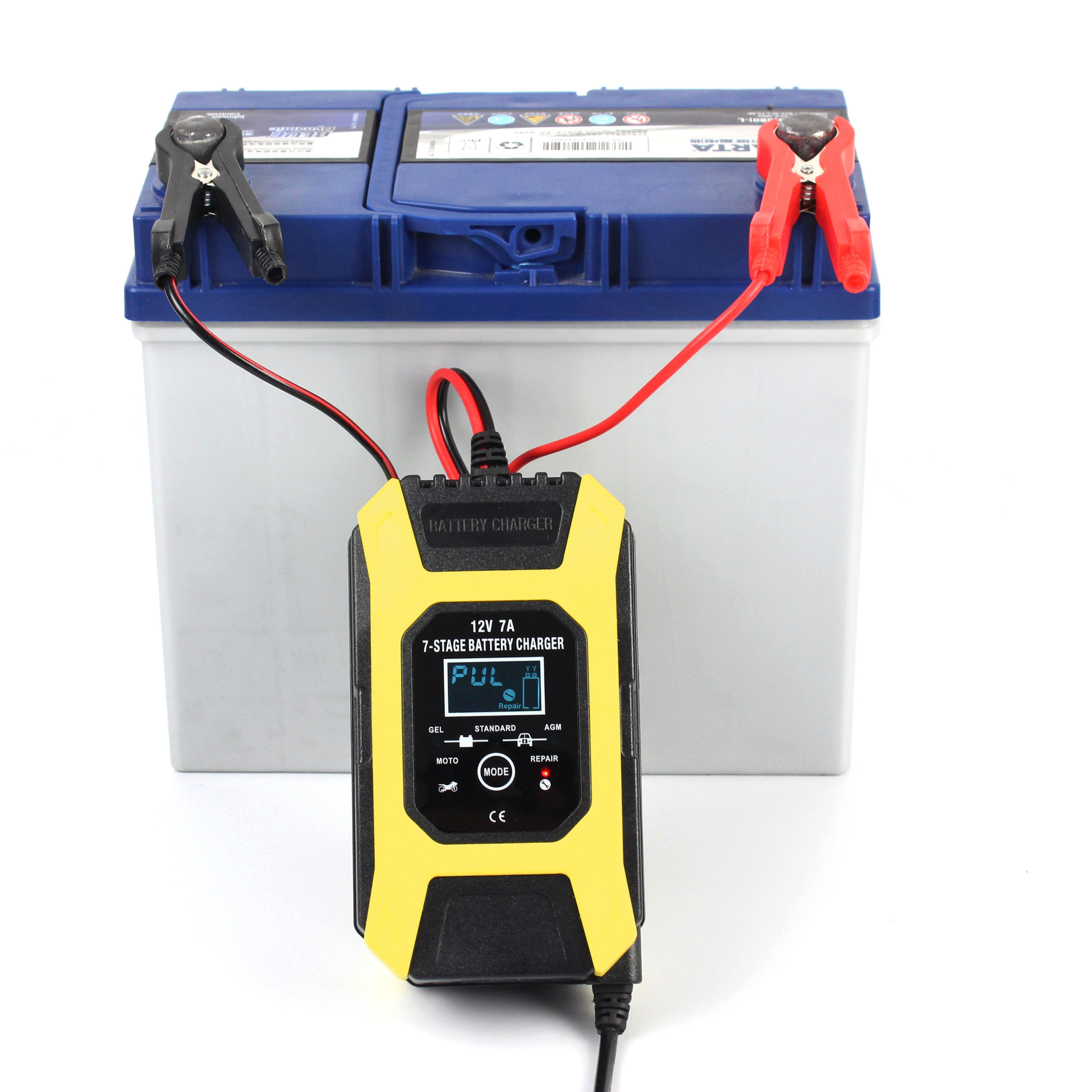 12V 7A Lead Acid Battery Maintainer Motorcycle Car Battery Charger