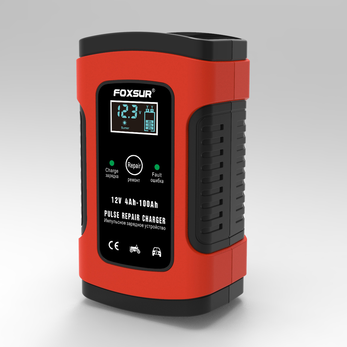 FOXSUR 12V 5A Auto Battery Charger Pulse Repair Battery Charger Battery Smart Charger