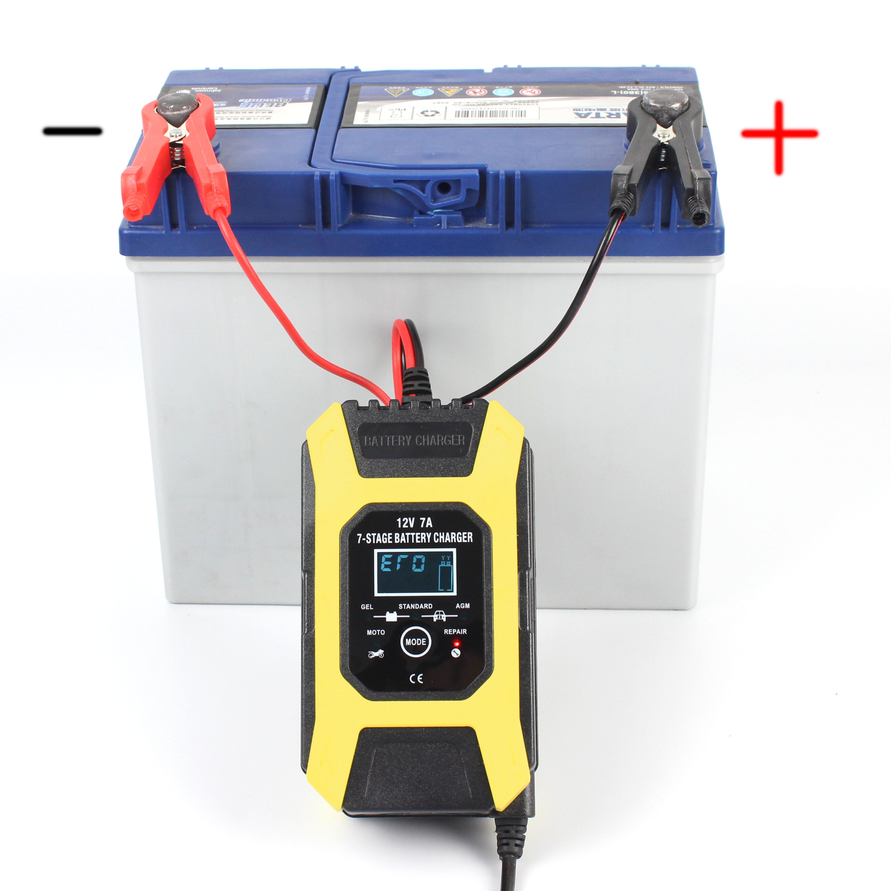 12V 7A Lead Acid Battery Maintainer Motorcycle Car Battery Charger