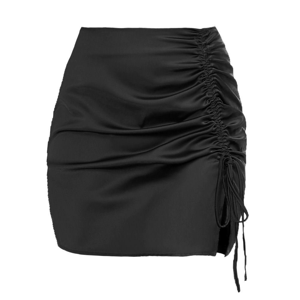 Wholesale New Women Sexy Summer Mini Skirt Chiffon Satin Ladies Beach Sarong Short Silky Wrap Skirt