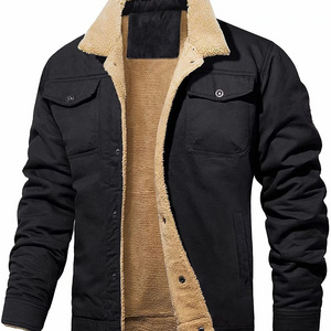 2023 Winter Man's Cotton Cargo Casual Jacket Fleece Thicken Jackets New Winter Warm Man Jacket