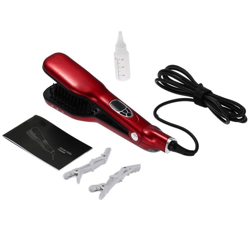 electric professional fast steam hair straightener straightening brush with temperature control