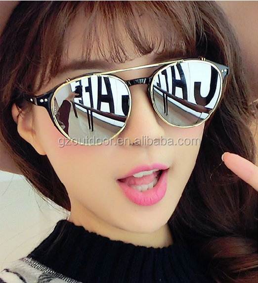 1509 fashion flip detachable round sunglasses, custom clamshell mypia double goggles, wholesale outdoor protect eyes sun shades