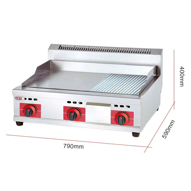 Stainless Steel Commercial Counter Top Gas Griddle For Hotel and  Restaurant OT-550