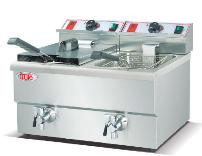 Restaurant Fast Food Counter Top Electric 1 tank fryer 3 basket Commercial Deep Fryer 45L